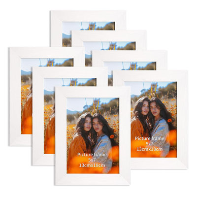7 Pack 5"x7" Picture Frames - Wall & Tabletop Display for 5"x7" Photos
