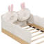 Lit plateforme simple tapissier avec coussins pour animaux, sacs de rangement et garde-corps, aucun sommier nécessaire, beige-1758231787