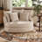 54.9" W Slipcovered Accent Barrel Chair,modern Oversized Sofa Chair With 5 Pillows-334417648