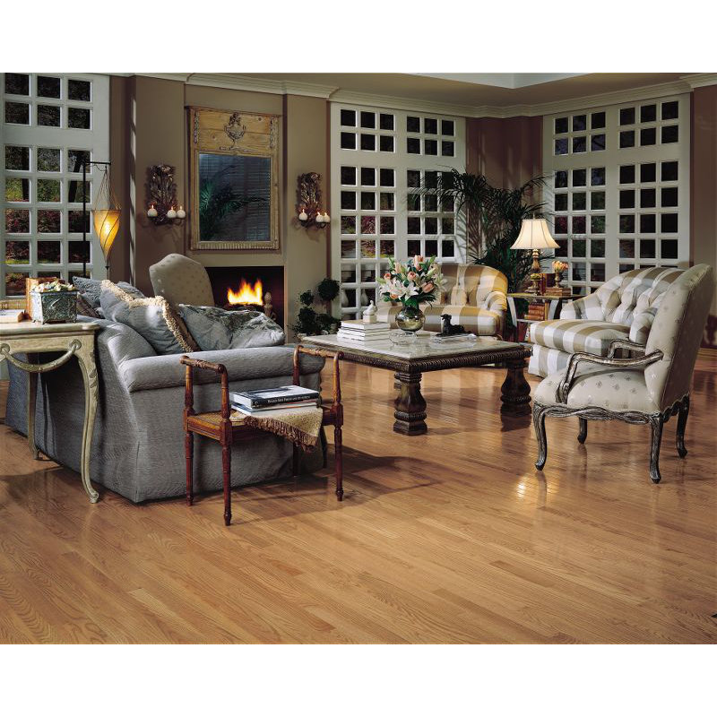 Parquet en chêne massif de 5/16 po d'épaisseur x 2 1/4 po x de longueur variable, Naturel