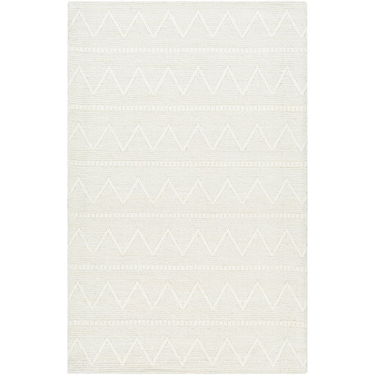 Rectangle Ronya Polyester/Wool Area Rug in Cream