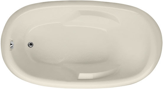 Kimberly 66'' x 40'' Soaking Acrylic Bathtub, Biscuit, White