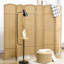 6 panneaux d'intimité pliables à 6 panneaux, sangle de séparation de 5,6 pi. Bois naturel, tissé à la main pour la chambre à coucher et le bureau, intimité