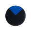 Spectra large round knob in Matte Black finish with Deep Blue