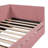 Upholstered Daybed With Trundle Twin Size Sofa Bed Frame No Box Spring Needed, Linen Fabric(Pink)-309773565