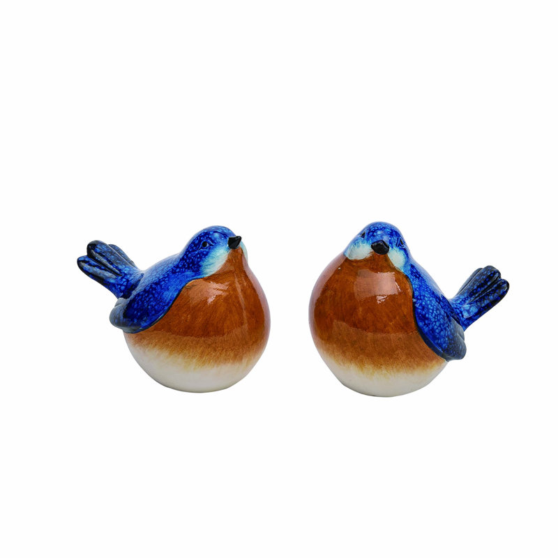 Ensemble de 2 décorations pour la maison en terre cuite Bluebird