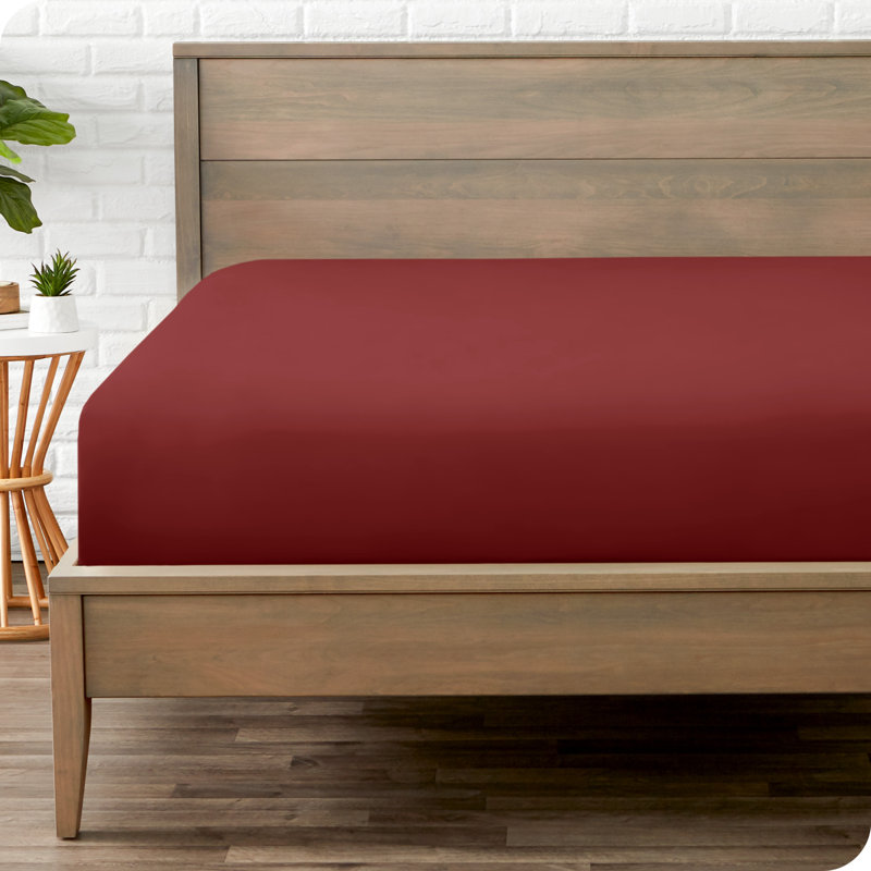 Microfiber Fitted Sheet, Rosewood, Full Fitted Sheet