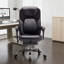 Fauteuil de bureau ergonomique avec chauffage et massage, hauteur réglable, repose-pieds inclinable et rétractable, massage lombaire à 6 points