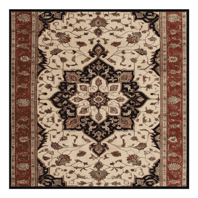 Machine Washable Persian Brown Area Rug