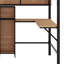 Lit mezzanine avec bureau en L et tablettes
