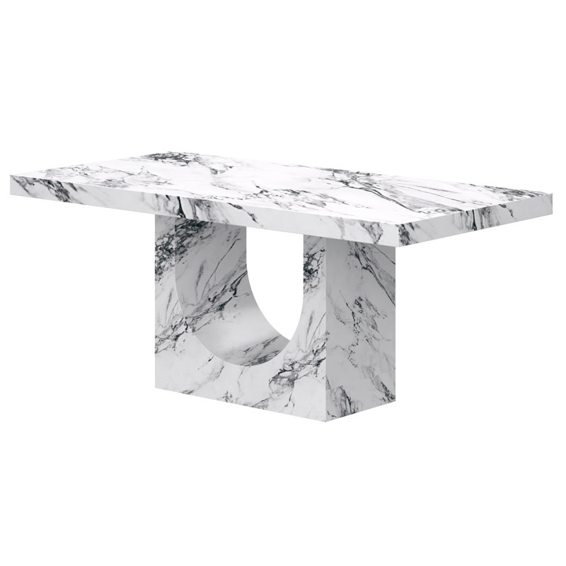Contemporary ECC Concrete Rectangular Dining Table - Bulgari White