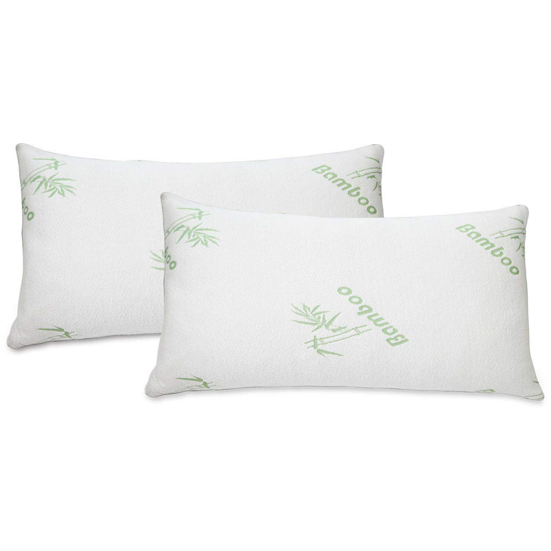  Shredded Memory Foam Rayon from Bamboo Medium Support Pillow, Queen