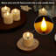 Ensemble de 12 bougies votives DEL rechargeables avec mèche 3D, sans flamme, couleur ivoire vacillante