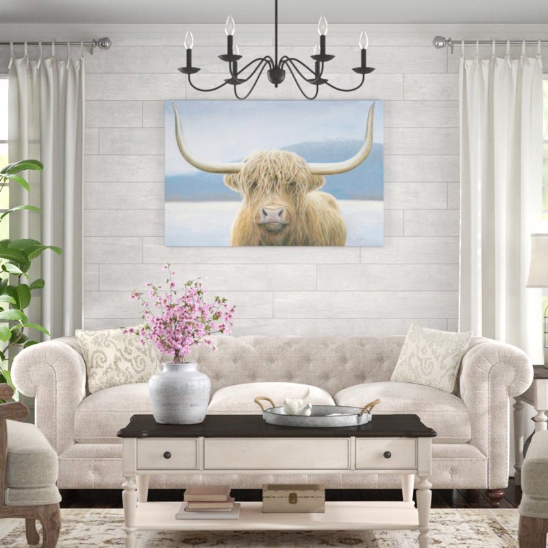 Highland Cow by James Wiens - Painting Print, 81cm H x 122cm W, Wrapped Canvas