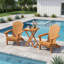 Table de patio pliante portative en bois franc naturel résistante aux égratignures avec plateau de table à lattes respirante et base antidérapante stable pour le jardin