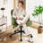 Upholstered Swivel & Adjustable Height Office Chair, Clover-shaped Desk Chair with Armrest-1961563423