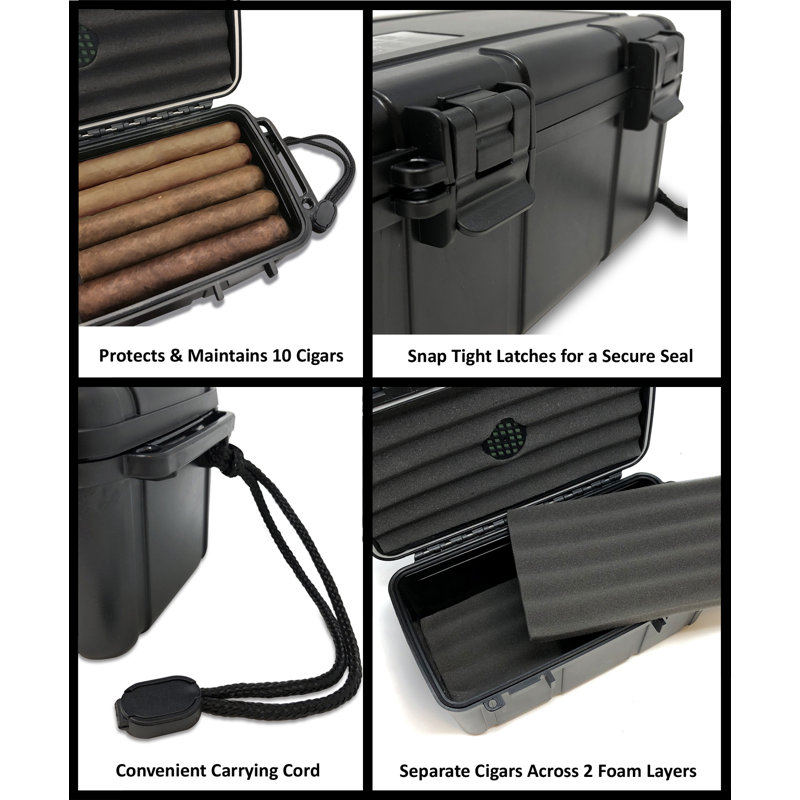 Sippel Cigar Humidor, 3" H x 8.75" W x 5.25" D
