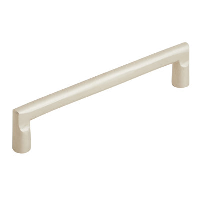 Emtek Sancast Bronze Rail Cabinet Pull 6" Center-to-Center, Tumbled White Bronze