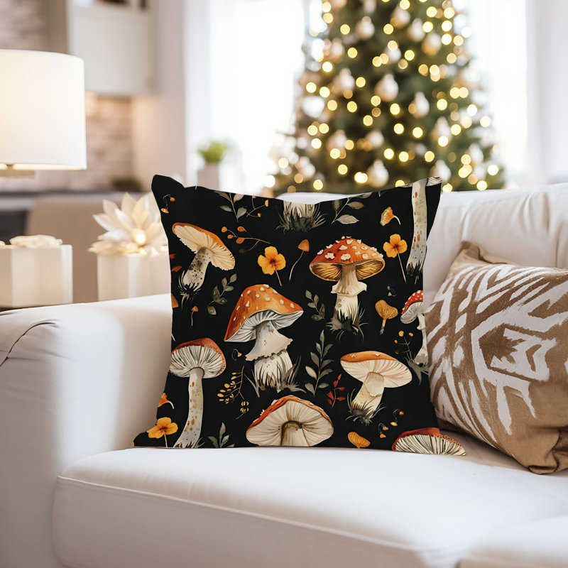 Botanical Mushroom Pattern VII Cottage, 20"H x 20"W