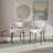 Mid-century Modern White Boucle Upholstered Dining Chairs,  With Curved Back & Black Metal Legs-185392332