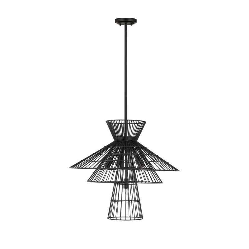 Lustre 6 lumières Bowry, Noir mat