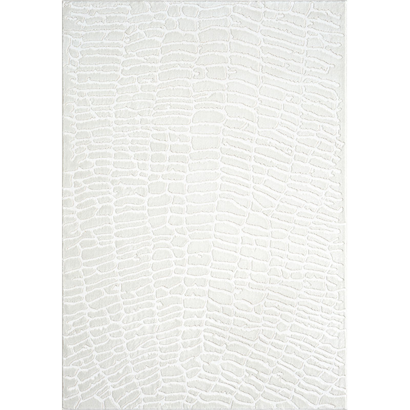 Tapis neutre à motif de galets crème Vedhanth, Rectangle 5 pi 3 po x 7 pi 6 po