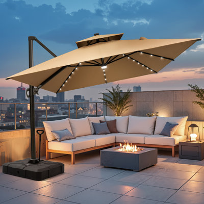 Parasol mobile en porte-à-faux à DEL 154 po x 116 po