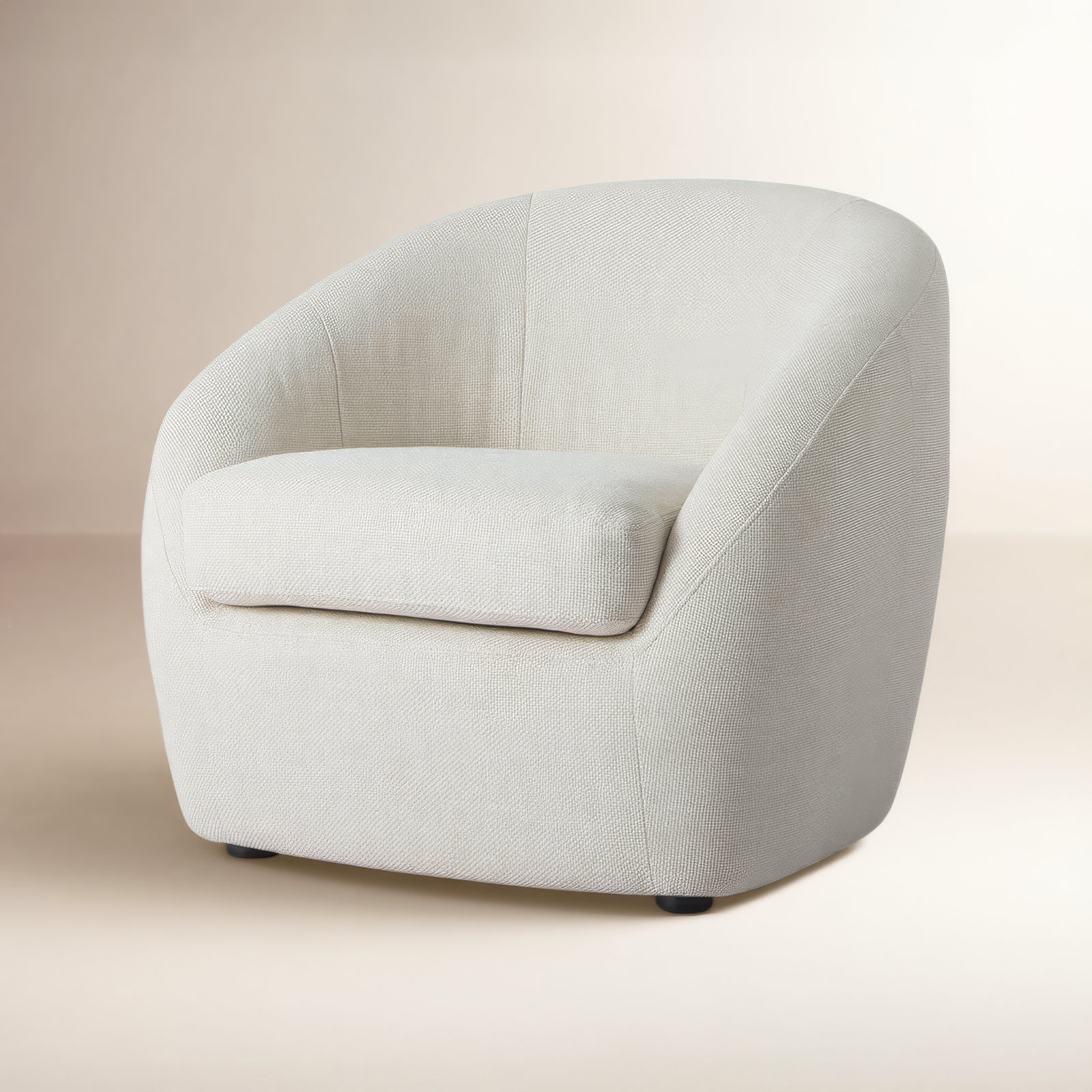Stargazer Barrel Chair, Luxe Cream Basketweave