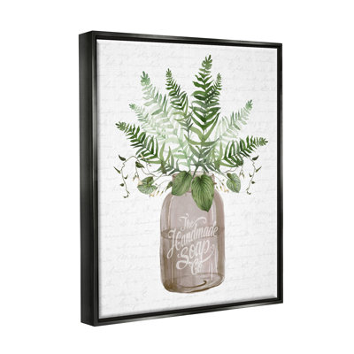 " Mixed Green Leaves Botanical Bouquet Jar Cursive " by Lettered And Lined