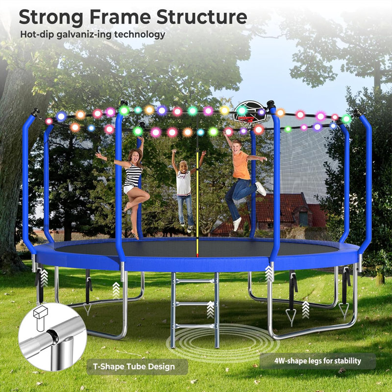 Trampoline de jardin rond avec enceinte sécuritaire Sapphome