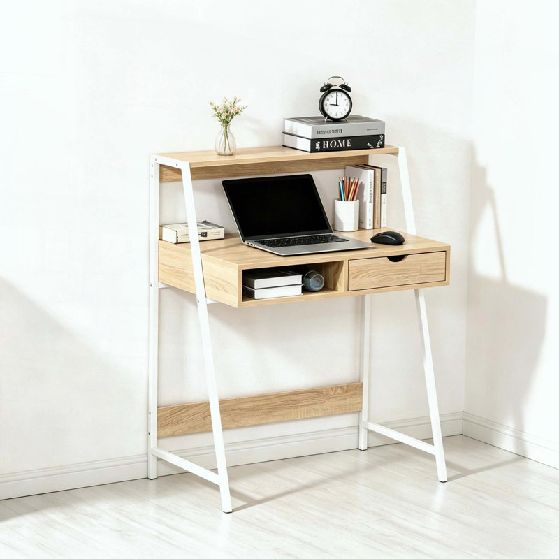 Bureau d'écriture avec tablettes de rangement et tiroir