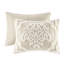Édredon en chenille de coton 3 pièces pour lit double / grand Taupe-121405777-121405776