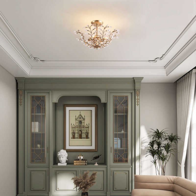 Plafonnier semi-encastré 8 lumières