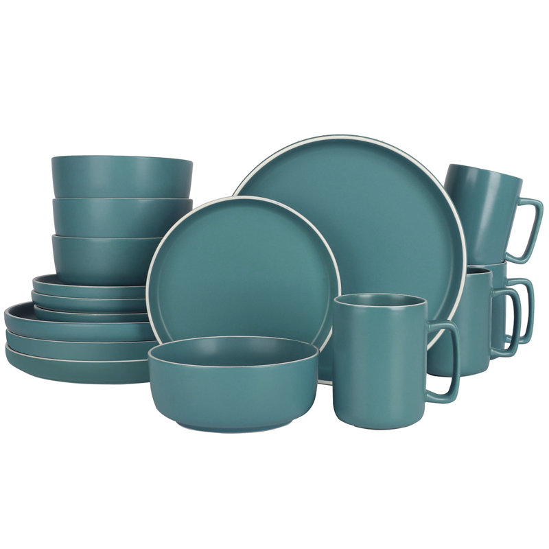 Ensemble 16 pièces de vaisselle en grès Gap Home, Sarcelle