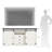 59" White Farmhouse Sideboard Buffet Cabinet with Sliding Doors