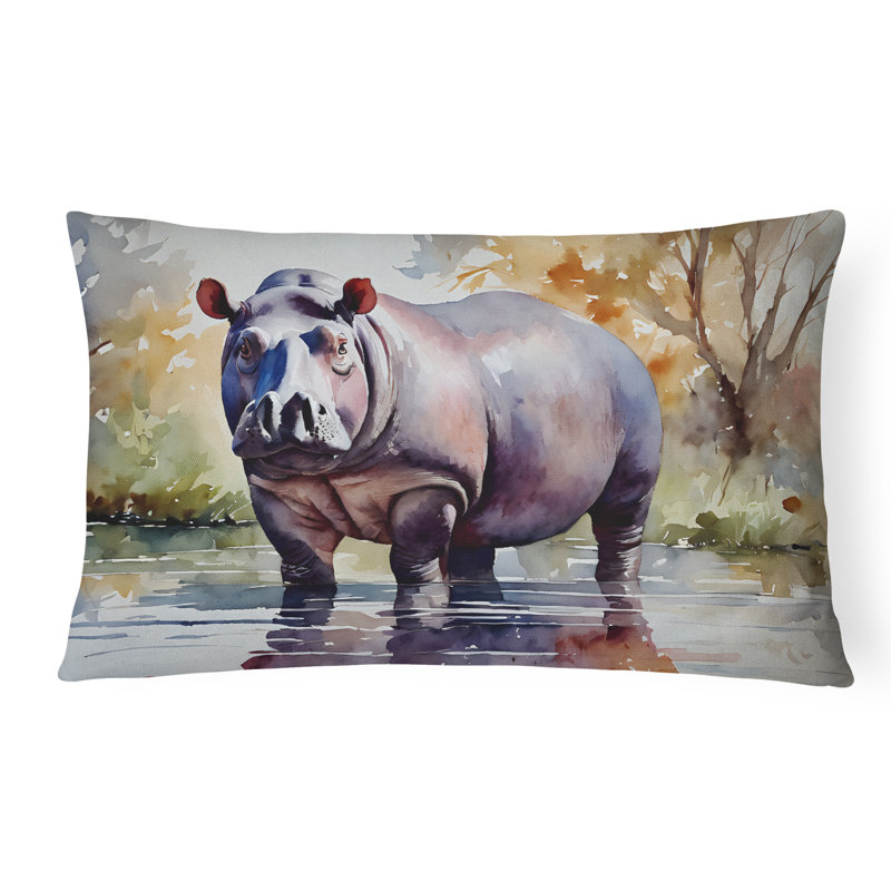 Hippopotamus Throw Pillow