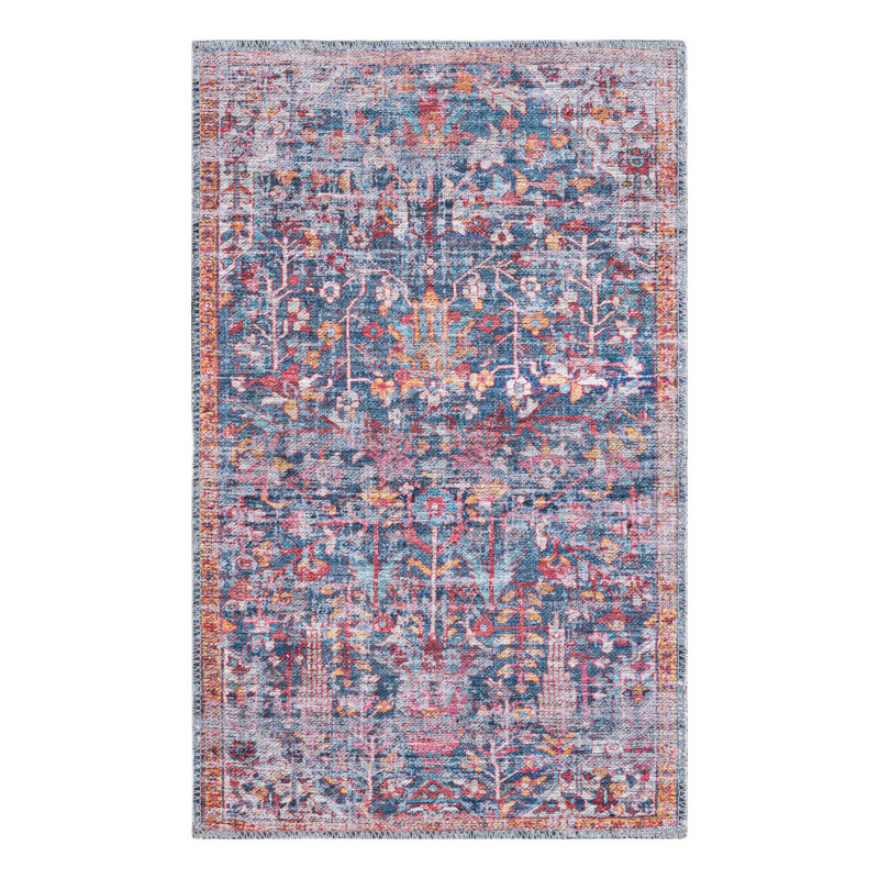 Tapis floral rouge / bleu Hafner, Rectangle 2 pi x 3 pi 1 po