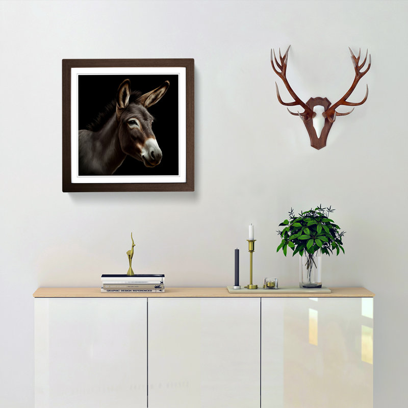 Single Picture Frame Print on Wood, Walnut