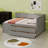 Space Saving Daybed Featuring Drawers and Shelves-128971367