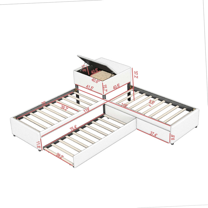 Lit plateforme simple avec rangement