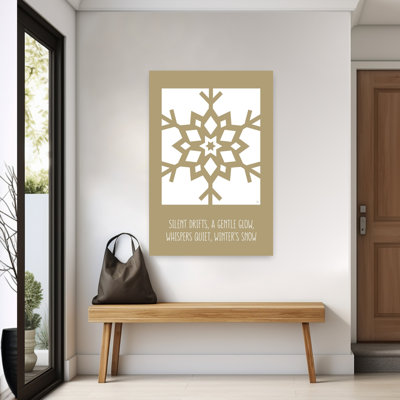 «Golden Winter flocon de neige», impression élégante de paysage géométrique abstrait