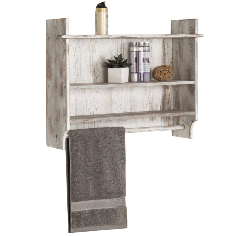 3 Piece Pine Solid Wood with Towel Bar