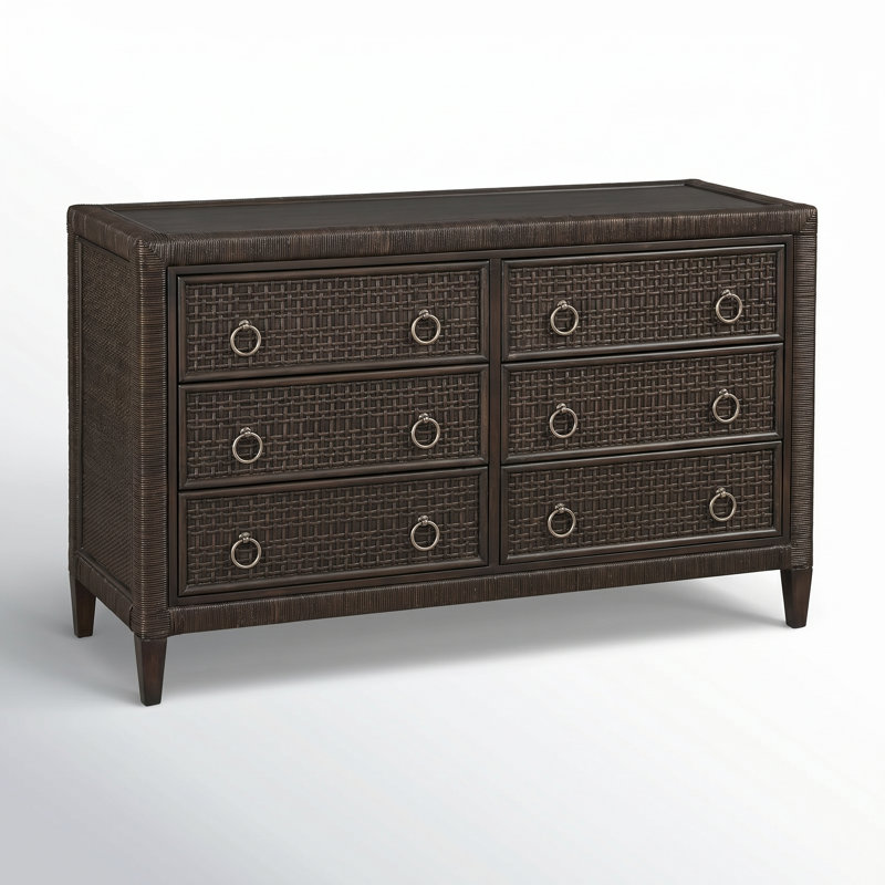 Commode 6 tiroirs Monterey, Non, Nickel satiné, Truffe