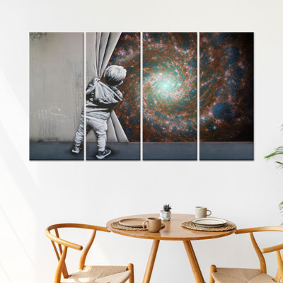Banksy Space View, art mural: toile imprimée James Webb, toile tendue 4P