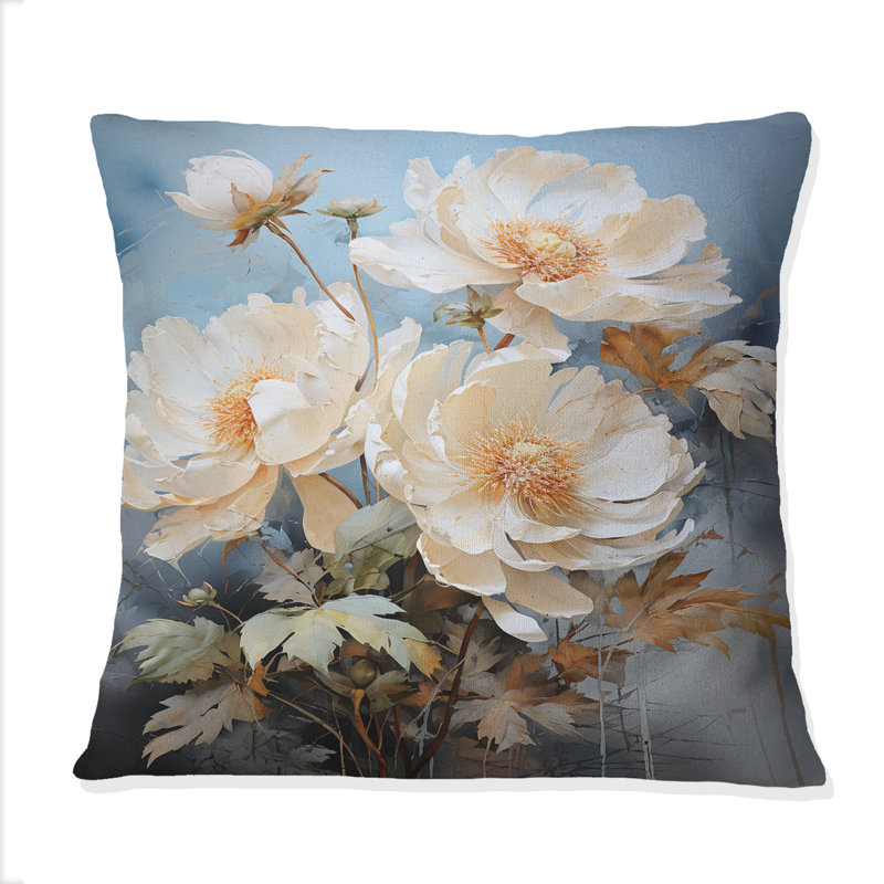 Blanc et jaune Abstract Still Lifes - Coussin décoratif imprimé Abstract Lifes