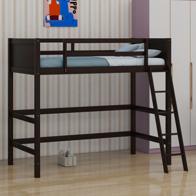 Wood Loft Bed With Ladder