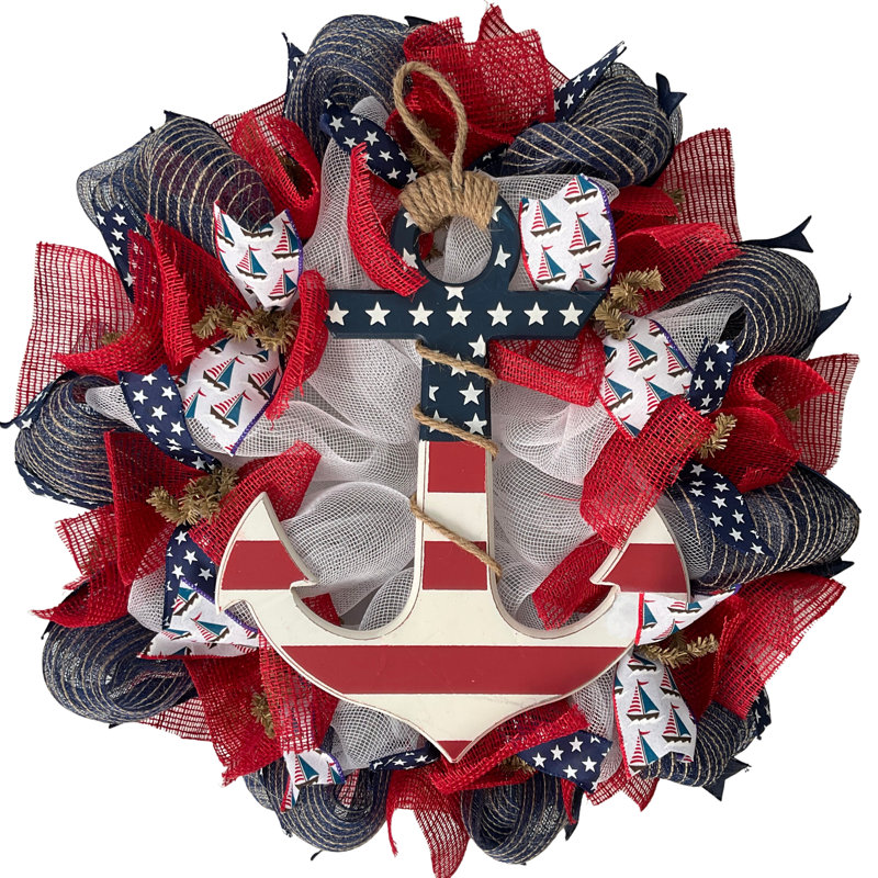 Couronne patriotique ancre nautique