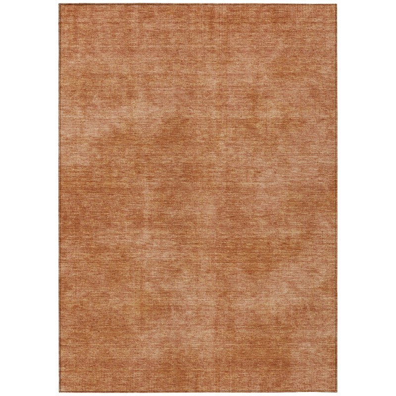 Paprika Rectangular Synthetic Easy Care Washable Rug 3' x 5'