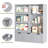 47.2"H Wood Storage Kids Bookcases  with Sliding Door and 3 Removable Drawers-1547394814