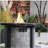 Outdoor propane fire pit, Square Stonecrest gas fire pit, concrete propane fire table 50,000 BTU gas fire pit with lava rock, waterproof cover